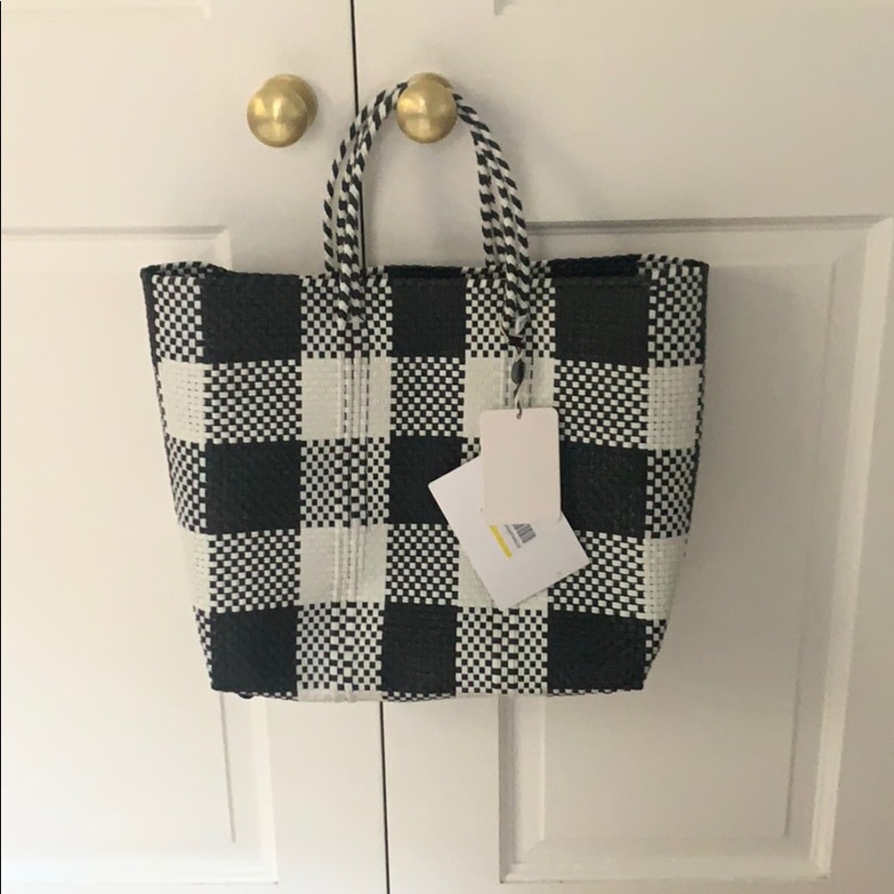 BRAND NEW / TRUSS Checkered straw tote